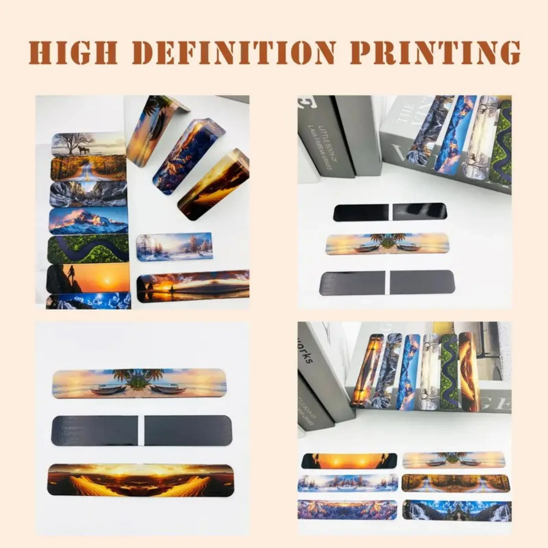 12pcs Magnetic Bookmarks Inspirational Landscape Outdoor Designs Assorted Magnet Page Markers for Book Lovers Students