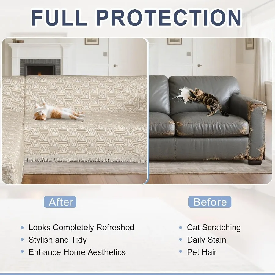 100 Waterproof LShaped Sectional Couch Covers for Large Sectional Sofas with Dog and Pet Friendly Chenille Fabric Washable 2Pie