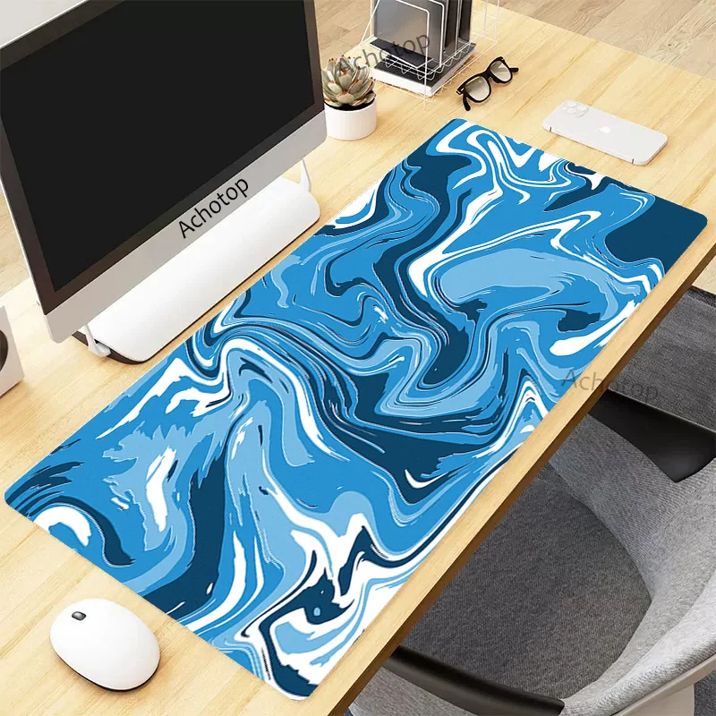Alfombrilla de ratón para ordenador Gamer Strata Liquid Mousepad 900x400 XXL, alfombrilla grande para ratón en blanco y negro, alfombra para escritorio de PC, alfombrilla para teclado