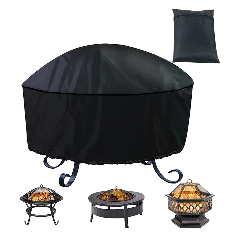 Waterproof Patio Protector Fire Pit Cover Outdoor Garden Yard Round BBQ