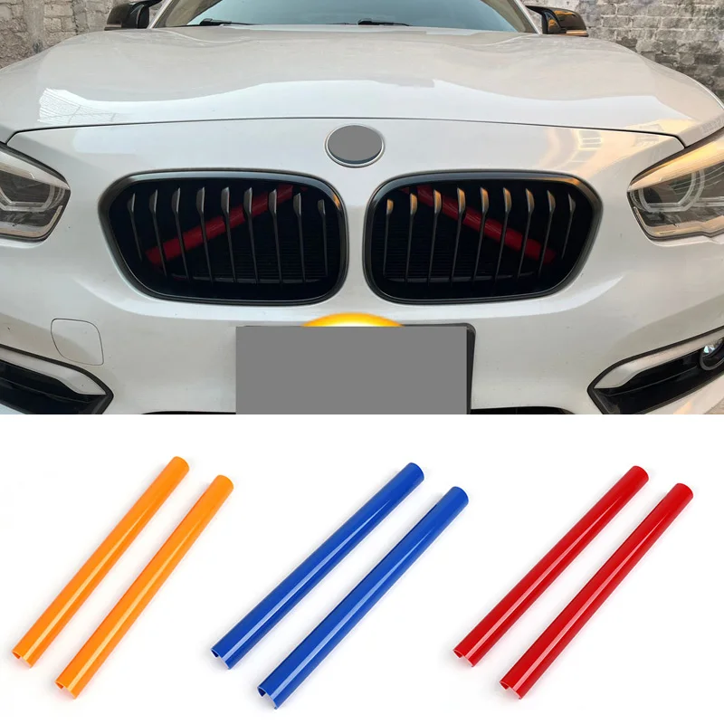 BMW E60 E61 E65 E66 E85 F44 F52 Car exterior accessories Car grill mesh 2 pcs Front Kidney Grille Cover Frame Trim Radiator Support Sticker M Style Auto Accessories