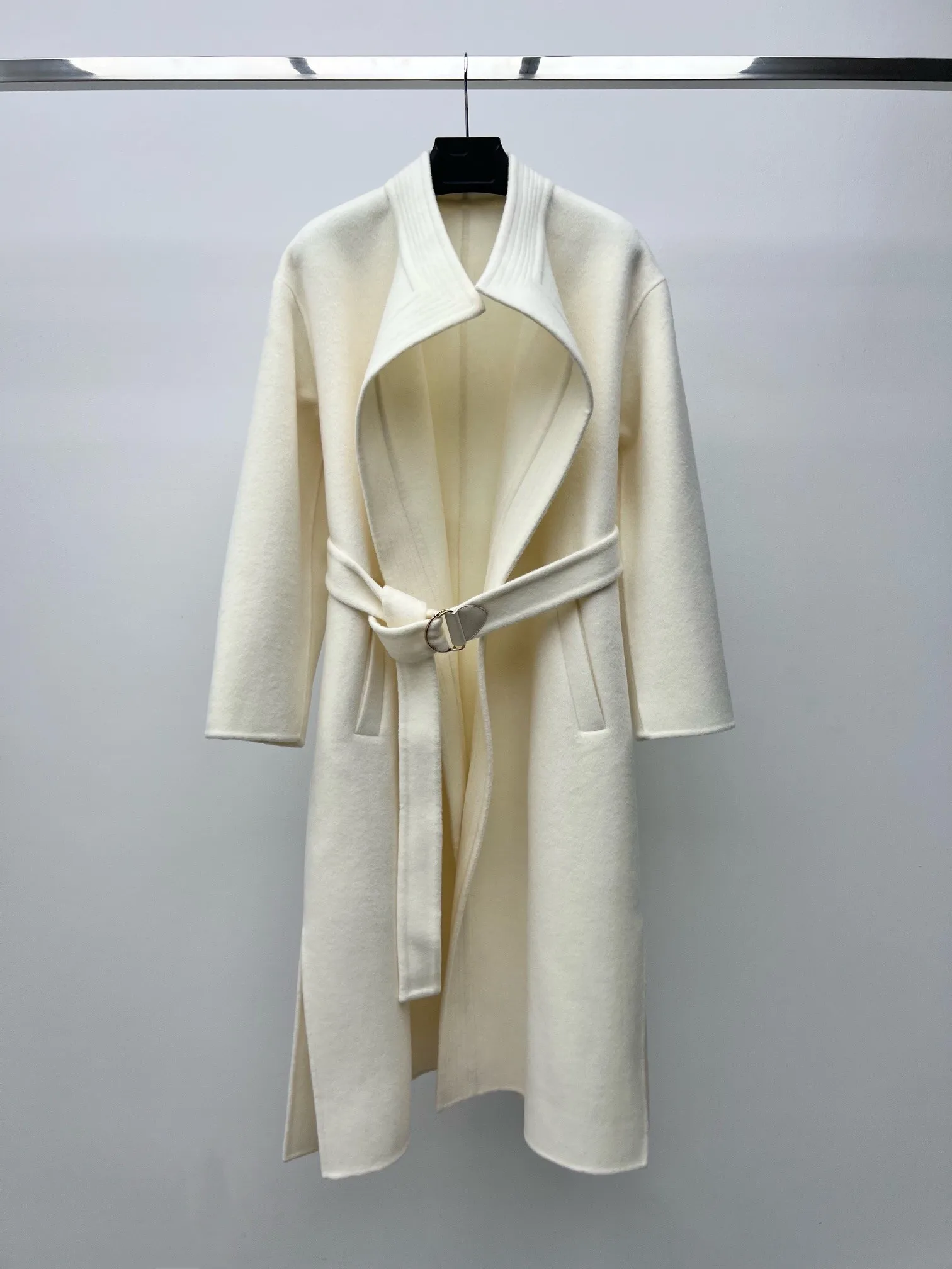 

2023 Women's Clothing Lapel long wool belted jacket1 Autumn Winter New