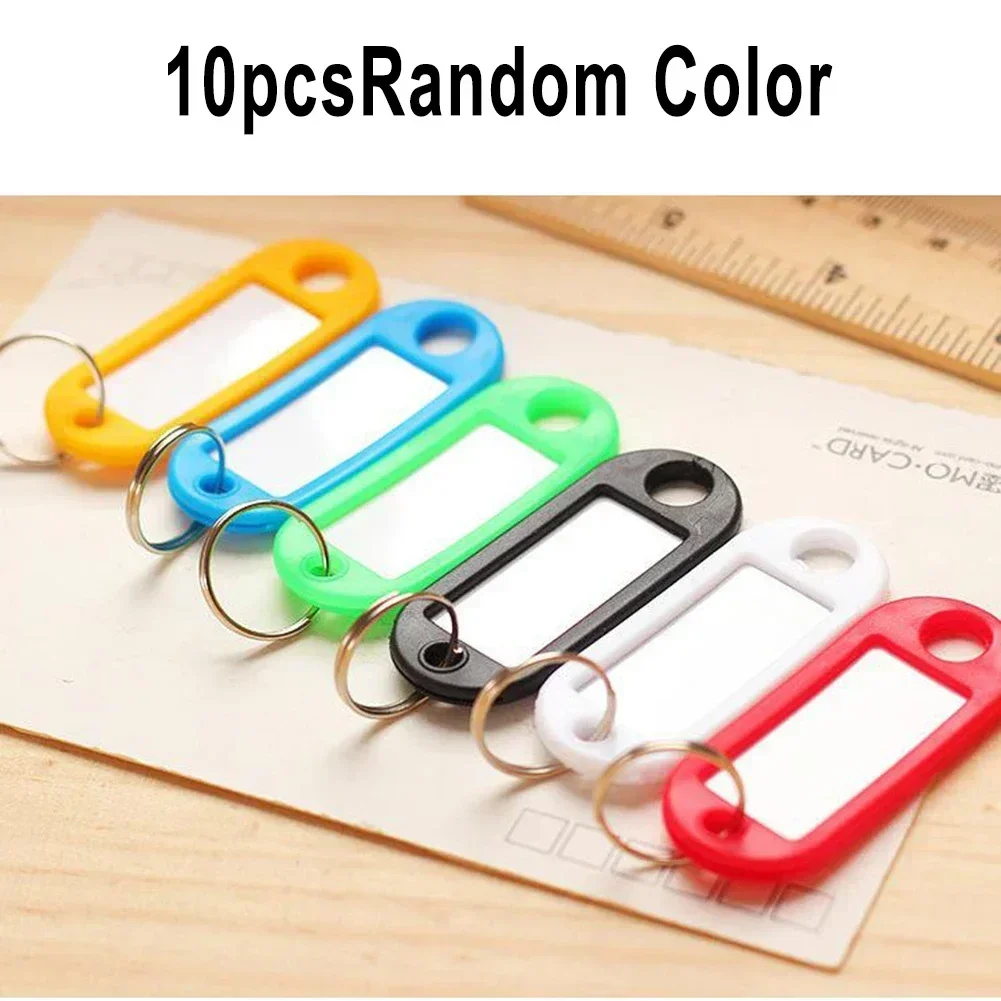 Customizable Keychain ID Tags with Writable Plates and Split Ring
