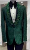 Luxury Pearl Beaded Men Suits Shawl Lapel Wedding Groom Tuxedos 3 Pieces Sets Business Male Prom Blazers Customized ropa hombre 3