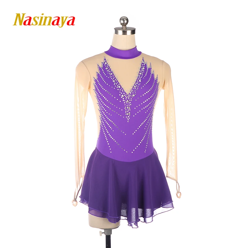 Nasinaya Figure Skating Competition Dress Women's Children's Rhythmic Gymnastics Performance V-neck Black Dress