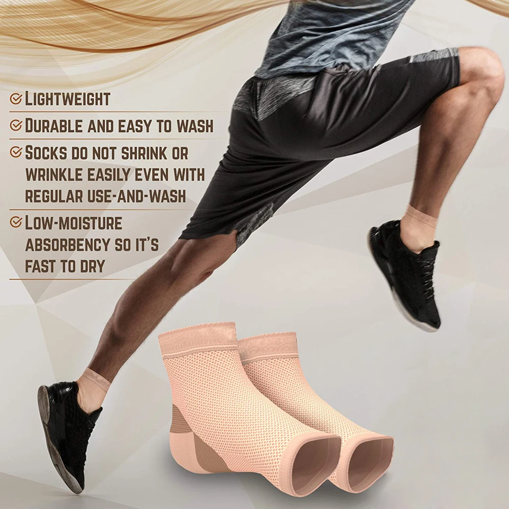 Neuropathy socks Compression socks Ankle socks Ankle support Ankle support brace 1Pair Plantar Fasciitis Socks with Arch Support-Ankle Compression Sleeve Brace Toeless Socks for Foot Pain Relief Swelling
