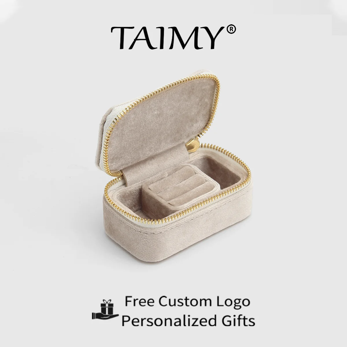 TAIMY Velvet Jewelry Box Mini Travel Removable Ring Earrings Storage Case Personalized Gifts Jewellery Organizer