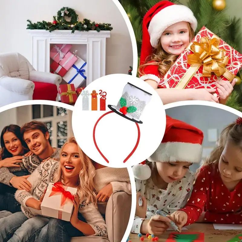 Headbands For Christmas Soft Red Green Silver Elastic Christmas Headgear Comfortable Classic Decorations For Kid