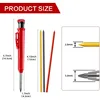 Solid Carpenter Pencil Set Woodworking Tools Mechanical Pencil 5 Colors Refill Construction Job Tools Carpentry Marking Scriber 5