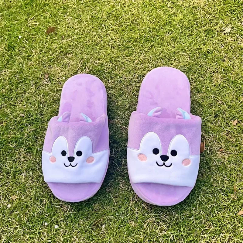 

Kpop JACK IN THE BOX JH Slippers Sping Winter Slippers Plush Warm Soft-soled Cotton Shoes Indoor Non-slip Bedroom Flat Shoes