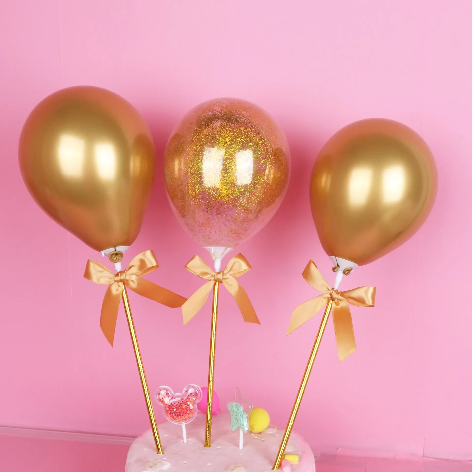 Roaring Good Time Kuchen-Topper Set – 32 Lila & Rosegoldene Bälle, Für Geburtstag, Hochzeit & BabyDusche, Bunte Kuchendekoration