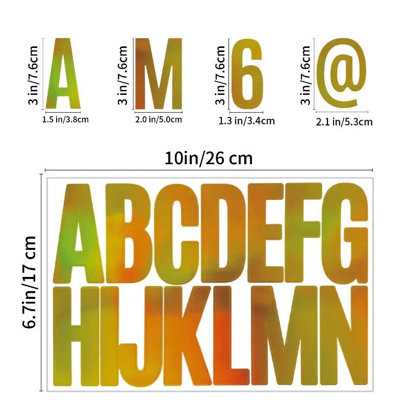 3pcs/set 3inch Rainbow Gold Color English Letter DIY Home Decoration Letter Sticker Birthday Party Festival Decora Porp Paster