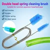 Aquarium Cleaning Brush for Water Hose Lily Pipe Air Tube Stainless Steel Flexible Bent Tube Double Head Brush Fish Tank cleaner 3