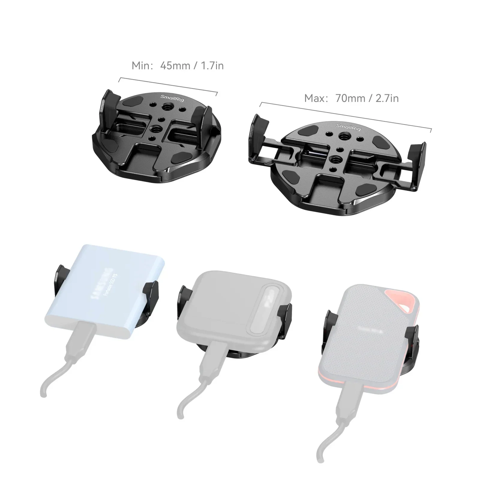 SmallRig Magnetic SSD Holder for MagSafe, Attachable Phone Clamp for External SS