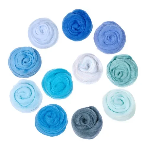 

MIUSIE Merino Soft Roving Wool Fibre Needle Felting Natural Collection For Animal Projects Felting Wool DIY Doll Needlework