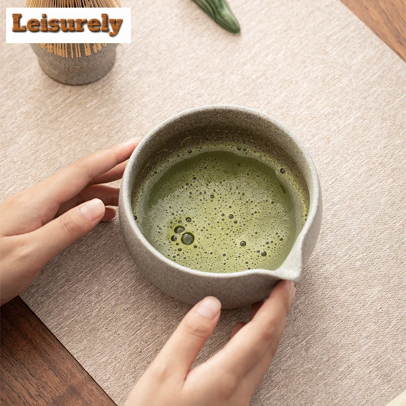 Japanese Coarse Pottery Tea Set Complete Set Matcha Stirring Brush Japanese Matcha Set Kit Tea Making Tea Holder Tea Ceremonial