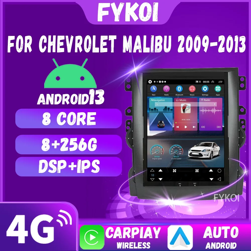 

Car Radio For Chevrolet Malibu 2009-2013 Car Play AndroidAuto Automotive Multimedia Tesla Style Bluetooth 4G WIFI GPS Navigation