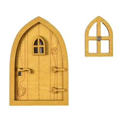 DIY Wooden Fairy Elf Door Craft Kit Christmas Door Decoration Fairy Garden Decor Dollhouse Accessories Gift Decorations for Home