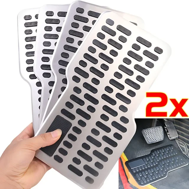 Stainless Steel Car Pedal Main Driver's Foot Pad Wear-resistant Pedal Anti Slip Metal Brake Pad Interior Replacement Accessories