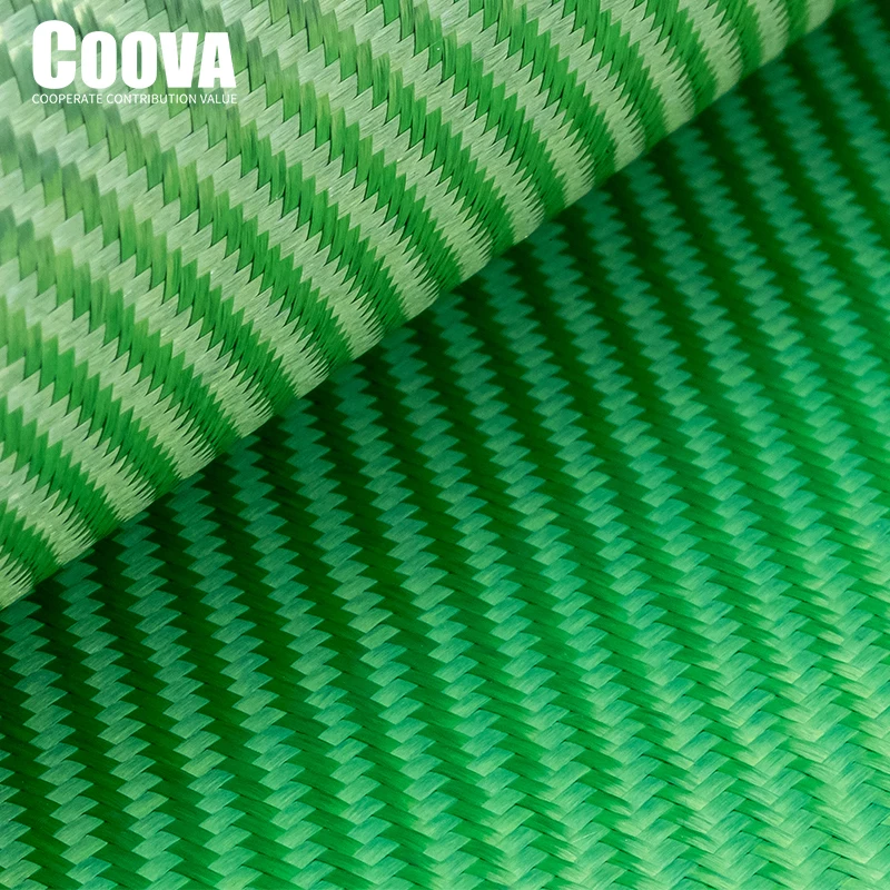 

F245 COOVA 3K Electroplated Fiberglass Fiber Cloth Twill Fibra Green Glass Glassfiber Fabric Jacquard Lotes Use For DIY