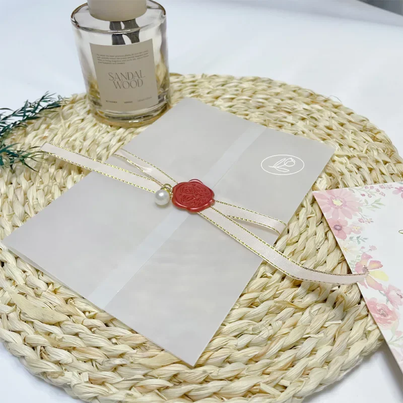 50pcs/lot Blank Translucent Wedding Envelope for Invitations Postcards Message Card Letters Business