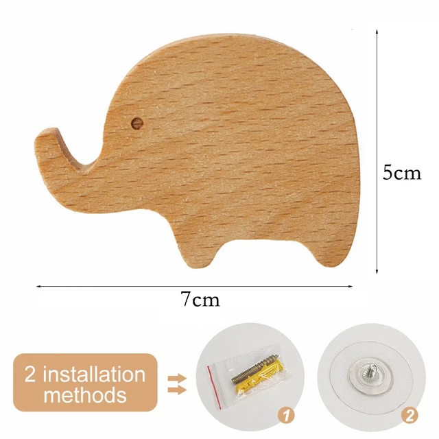 Animal-Shaped Wooden Wall Hook for Cute Room and Home Decor