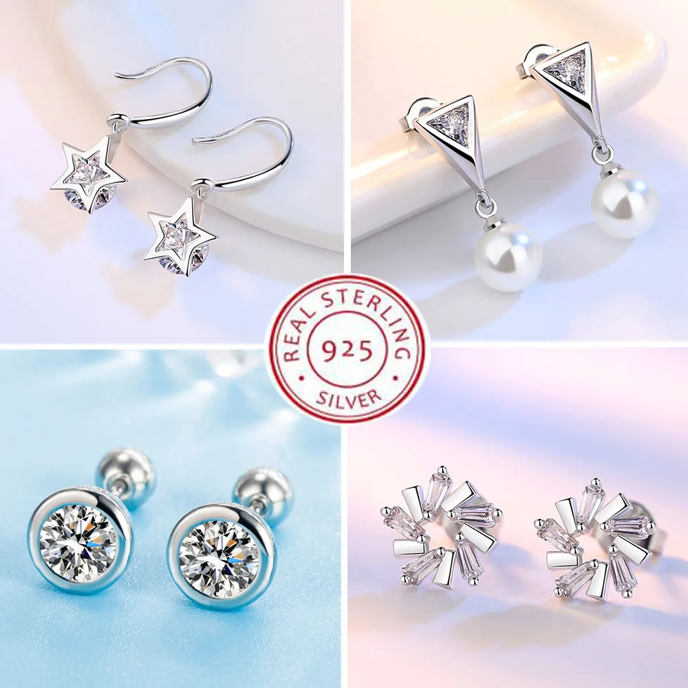 925 Sterling Silver Inland Zircon Earrings main image 1