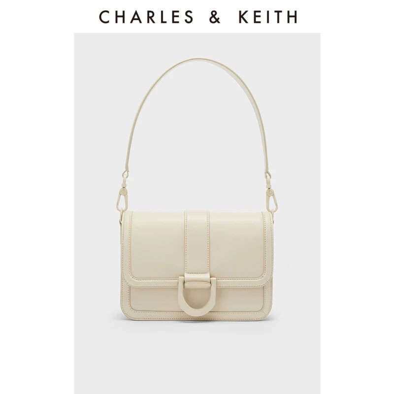 CHARLES & KEITH 싱글 숄더 크로스 바디 소형 스퀘어 백, 말굽 고정, 2023SL2-80840528, 봄 신상 