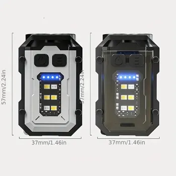 미니 키 체인 라이트 2 * XPG COB 강한 빛 손전등, USB 충전식 800mah 배터리, 테일 마그네틱 워크 캡 클립 라이트, 신제품