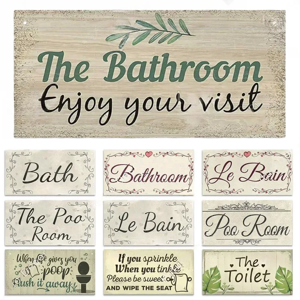 변기 문짝 행잉 사인 나무 플라크, 집 장식 변기 표지판, 술집 해변 장식 