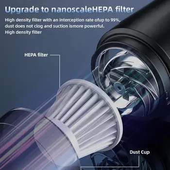 1Set New Quality Car Vacuum Cleaner Cleaning Powerful Suction Handheld Dust Collector Portable Vacuum Cleaner Powerful Suction mini Electric Wireless Smart Home Cleaning Car Vacuum Cleaner 3