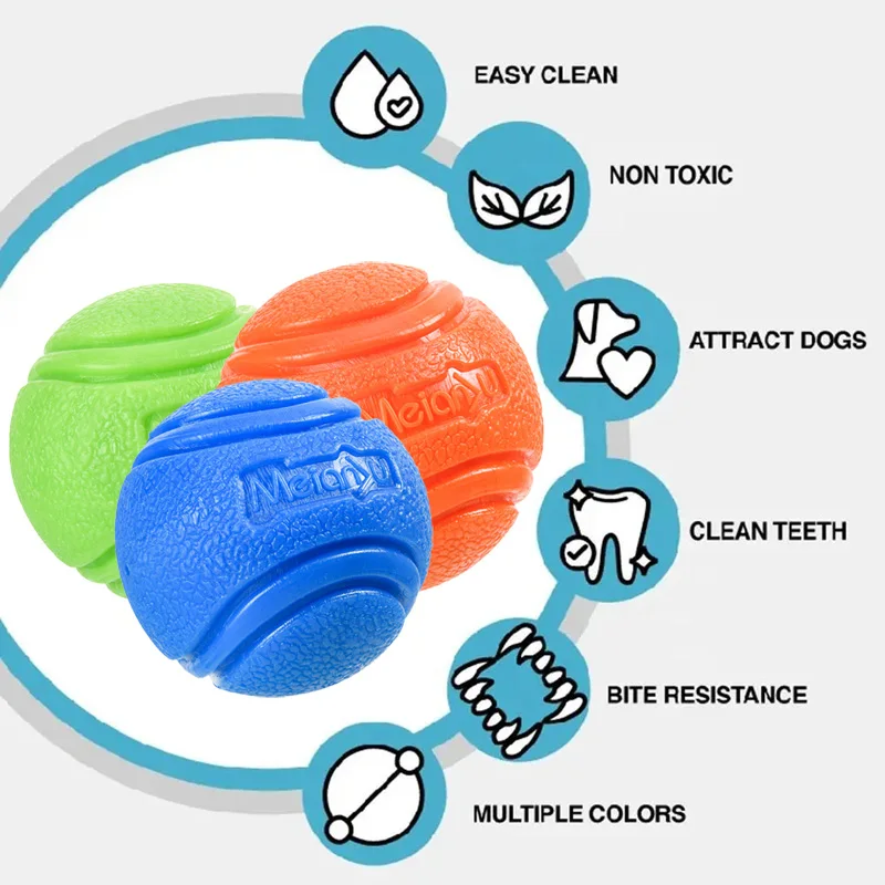 Pet Dog Ball Chew Toys Funny Bouncy Rubber Solid Ball for Small Large Dog Toys Outdoor Throwing Training Toys Supplies 2