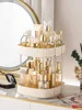 1pc 360° Rotating Makeup Organizer Light Luxury Transparent Storage Rack Large Capacity Cosmetics Storage Box Multi-function 6