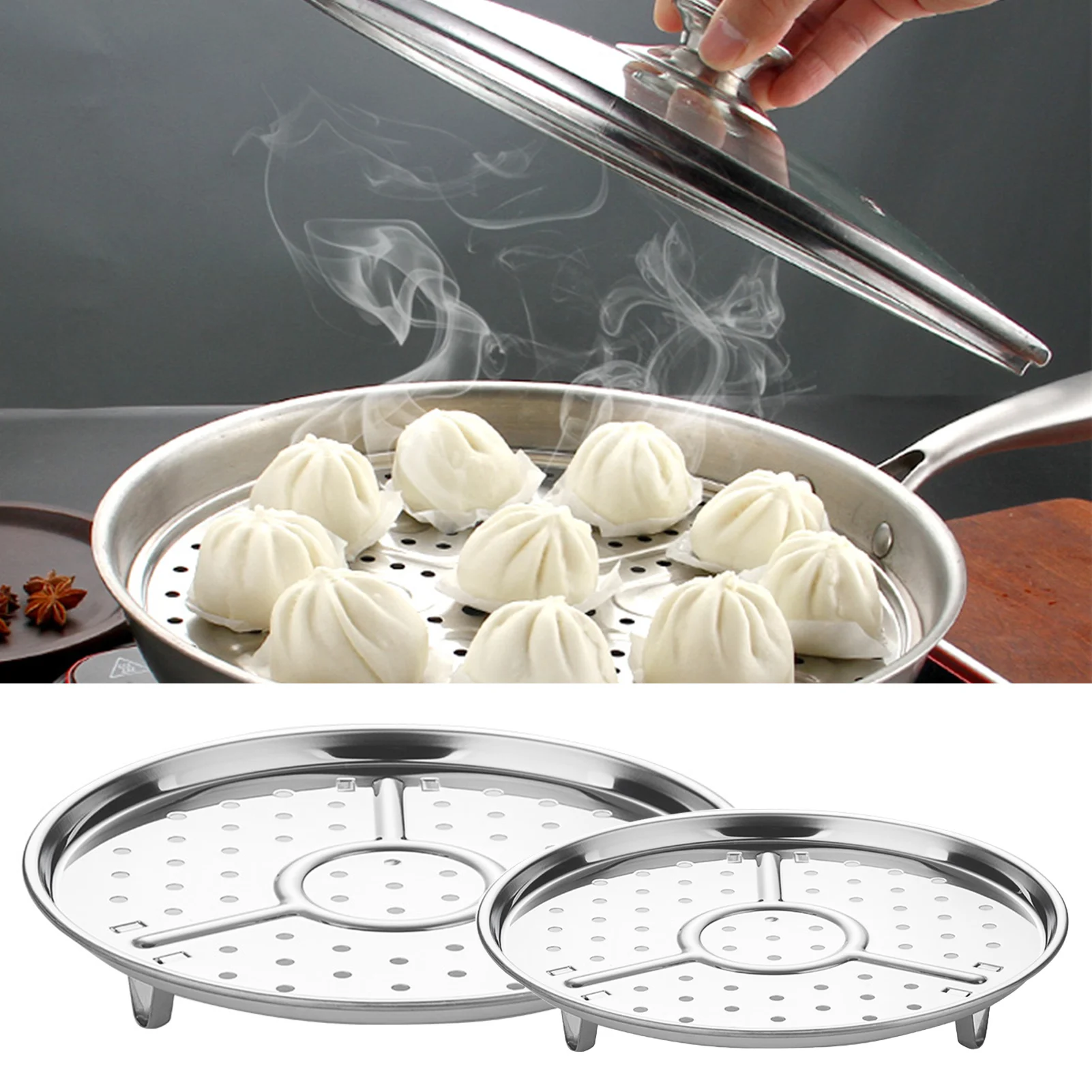 Steamer rack 21/25CM stainless steel insert stock pot steaming tray stand cookware tool bread tray
