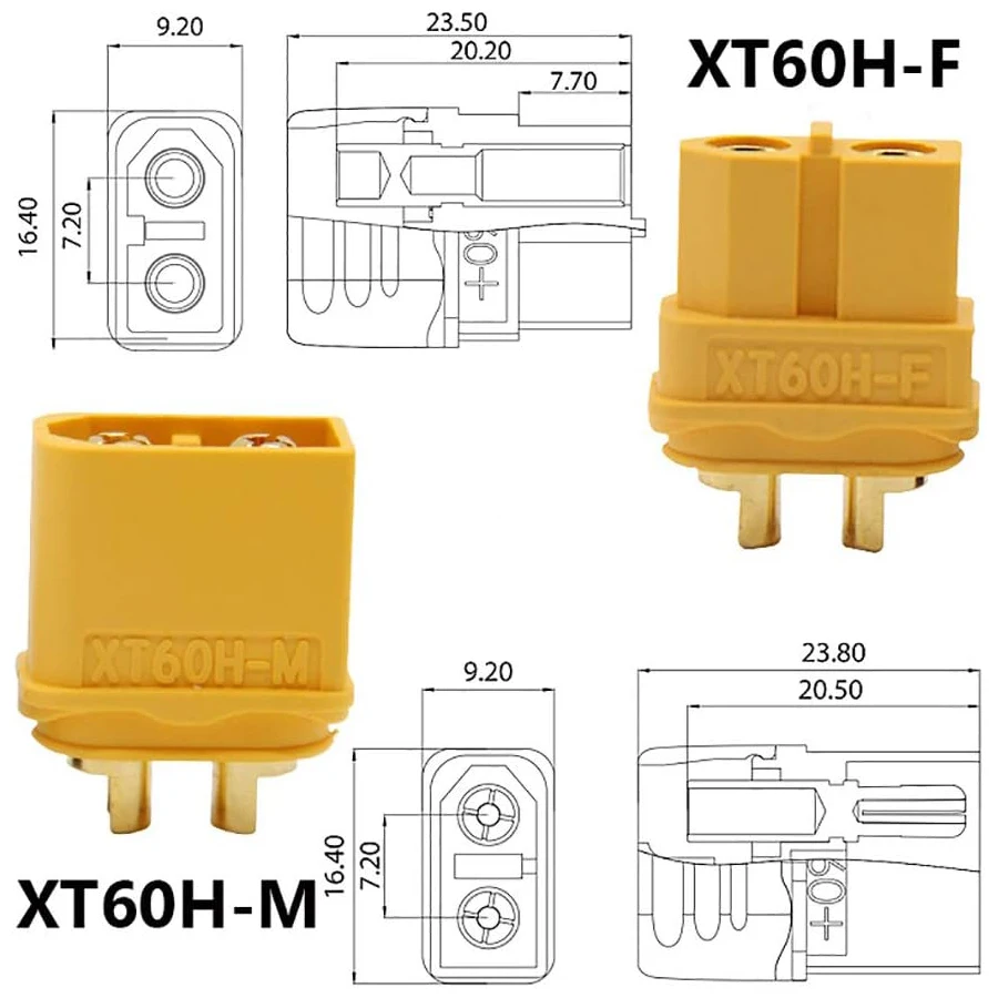Power Plugs 10Pair XT60H (XT60 Upgrade) Male Female Bullet Connectors with Sheath for Lipo Battery RC Planes Cars