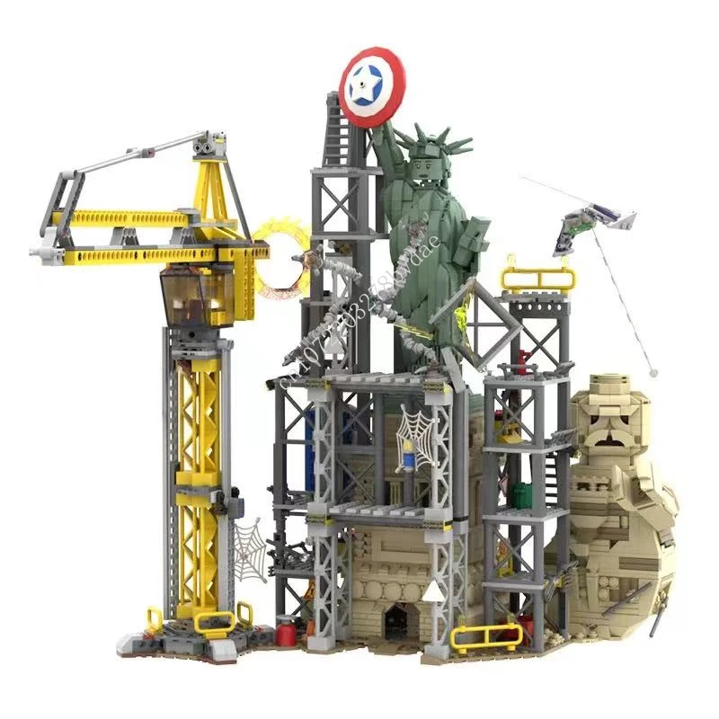

2891PCS MOC Super Heroes Movie Scene No Way Home - Statue of Liberty Final Battle Building Blocks Toys Gifts DIY Assembly Sets