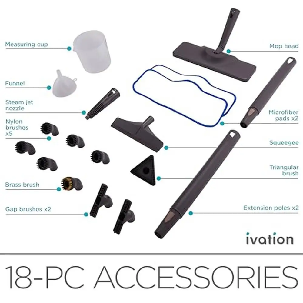 Powerful Steam Cleaner 18 Accessories Chemical-Free Cleaning & Sanitizing 5