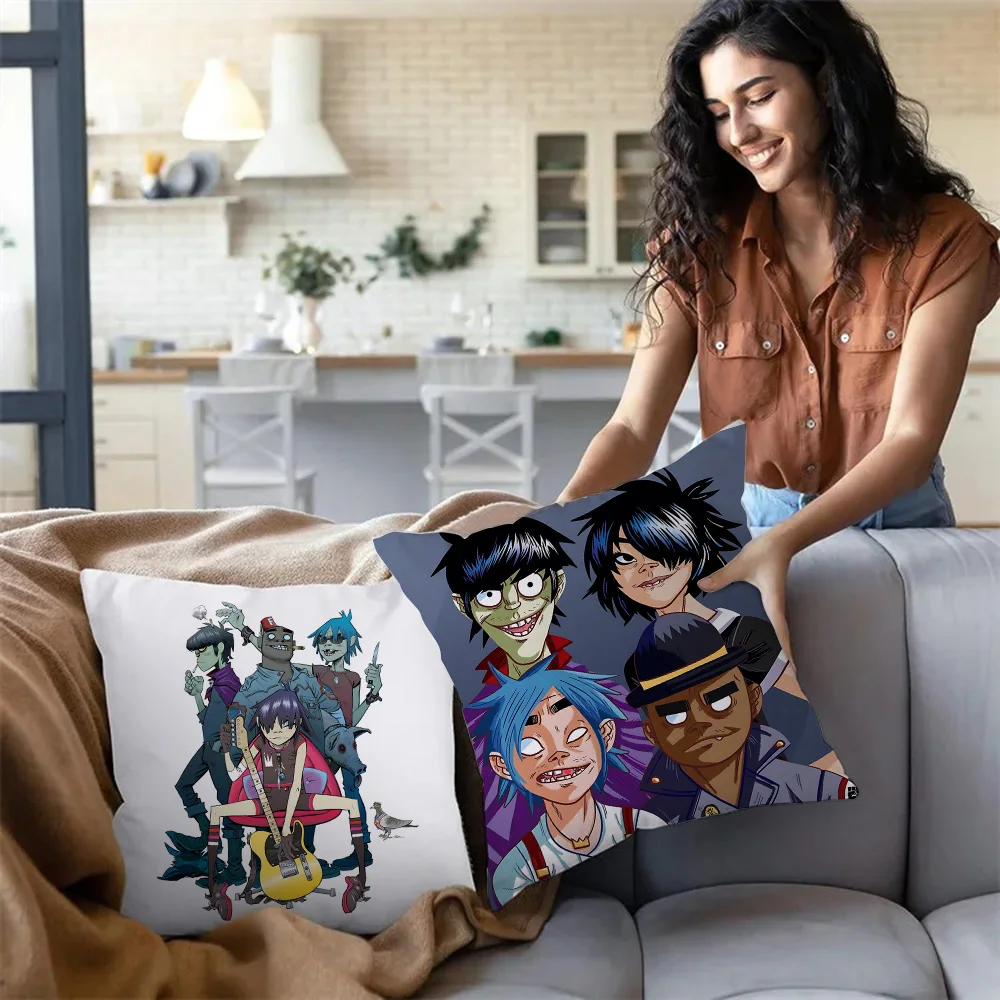G-Gorillaz Music Pillow Covers Cartoon Sofa Decorative Home Double-sided Printing Short Plush Cute Cushion Cover 3