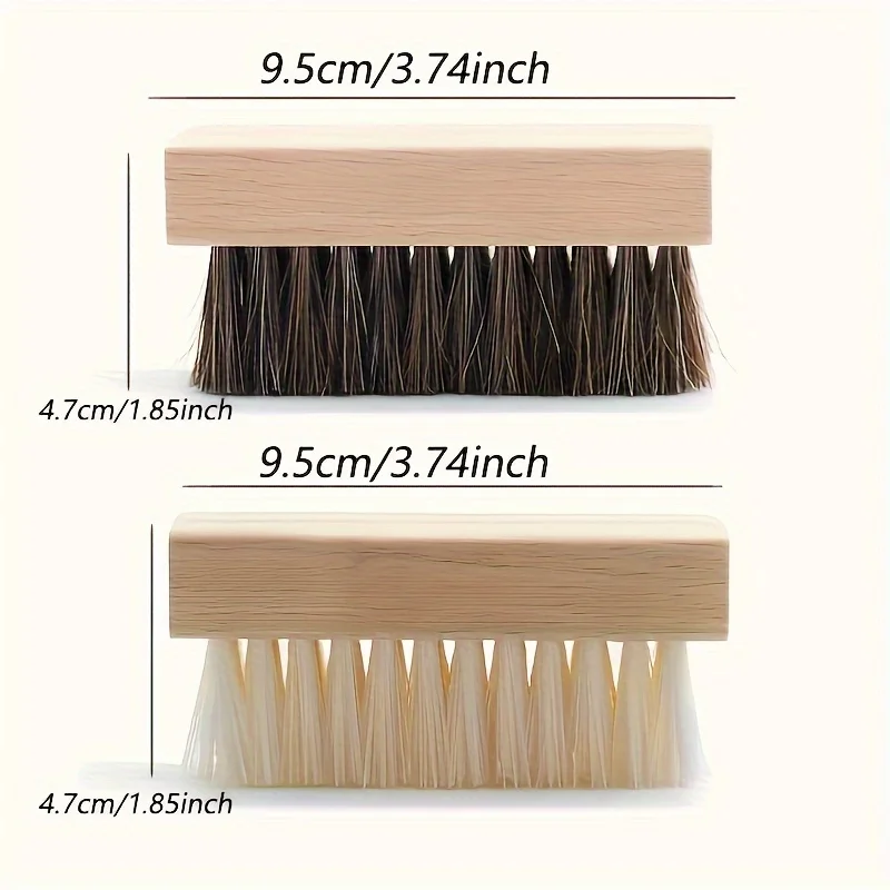 Advanced Wooden Horse Hair Brush - Soft and Hard Hair Brush for Daily Cleaning, Shoe Washing, Durable and Effective Care 2
