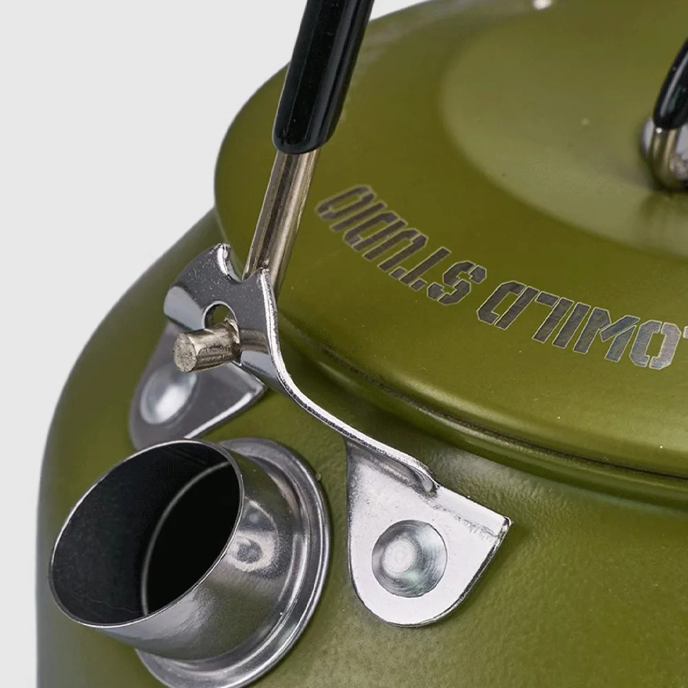 1L Outdoor Camping Kettle with Handle 304 Stainless Steel Water Kettle Lightweight Coffee Pot Tourist Cookware Supplies