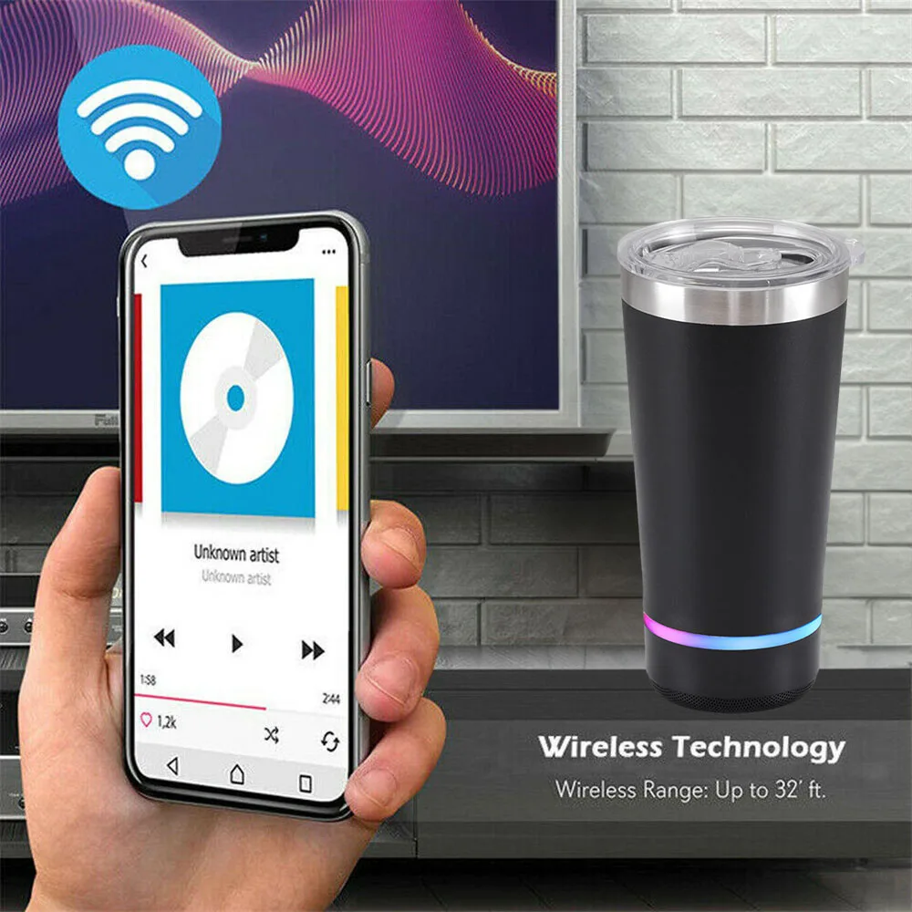 Portable Bluetooth Speaker With Led Lights Wireless Outdoor Audio_voghion.com