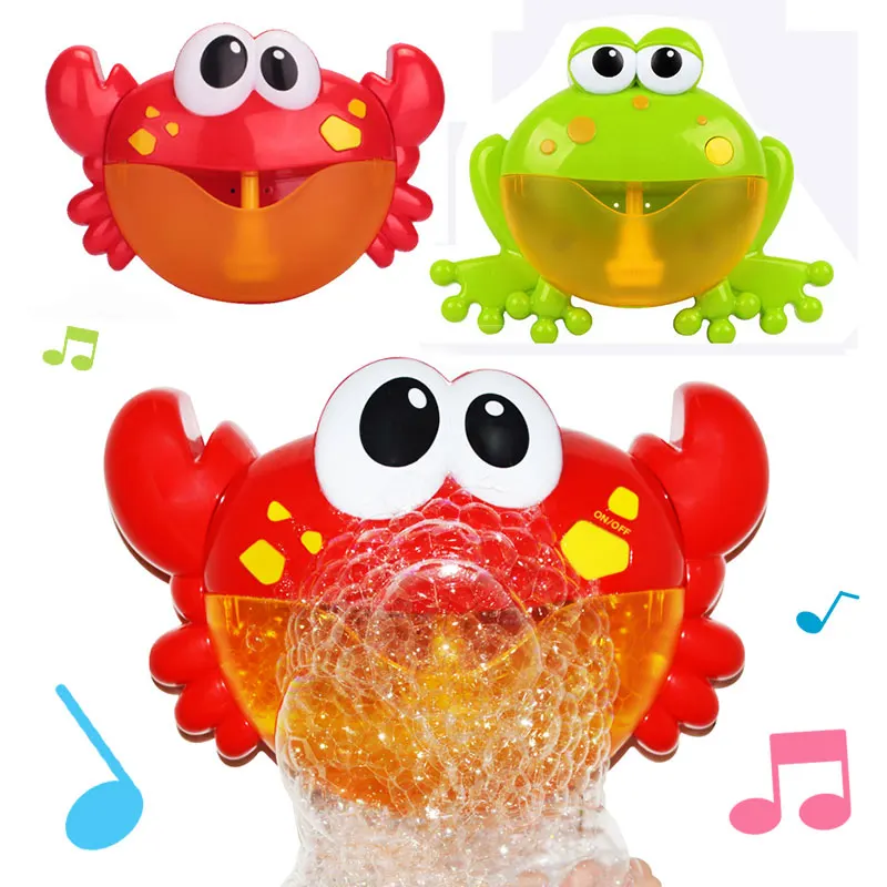 Electric Crab Bubbles Machine Kids Bath Bubble Frog Swimming Pool Bathroom Water Play Baby Bath Toy Bathtub Toys for Children 4