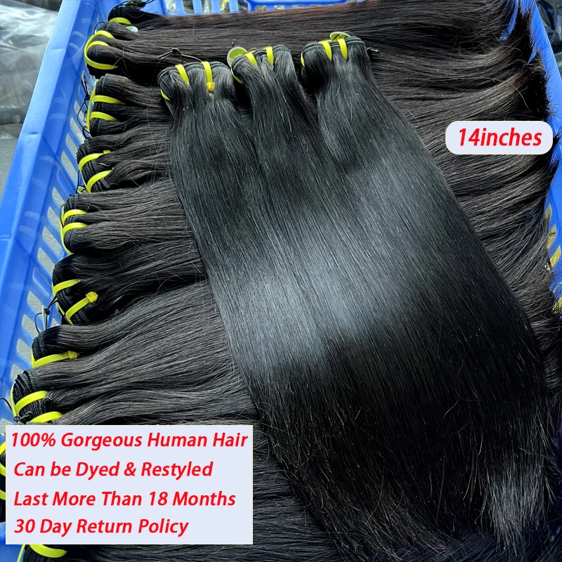 Human Hair Bundles Unprocessed Vietnamese Raw Virgin Bone Straight Original Double Weft Extensions #1B