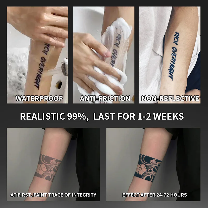 1Pc Small Pattern Waterproof Temporary Tattoo Stickers, Long-lasting Waterproof for One to Two Weeks, Suitable for Finger, Plam. 5