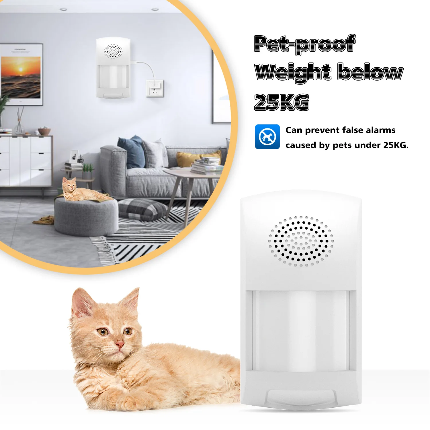 Sensor De Movimiento Wifi TUYA SMART 60W Anti mascotas - Venprotech