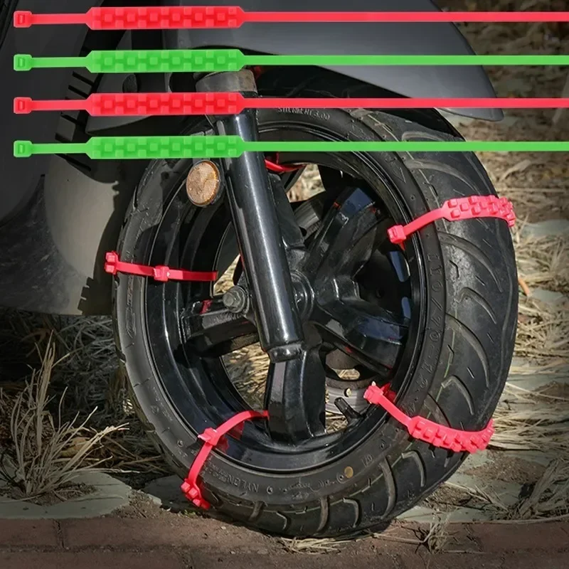 Universal Anti-slip Tie Emergency Safety Belt Snow Chains Winter Outdoor Reusable Ties Motorcycle Car Bike Wheel Tire Chains