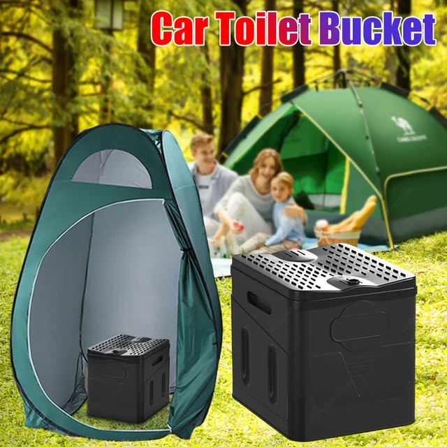 Portable Outdoor Toilet 4 IN 1 Car Bucket Reusable Trash Foldable Odor-Proof Emergency Toilet for Camping Road Trips Caravan Mul 1