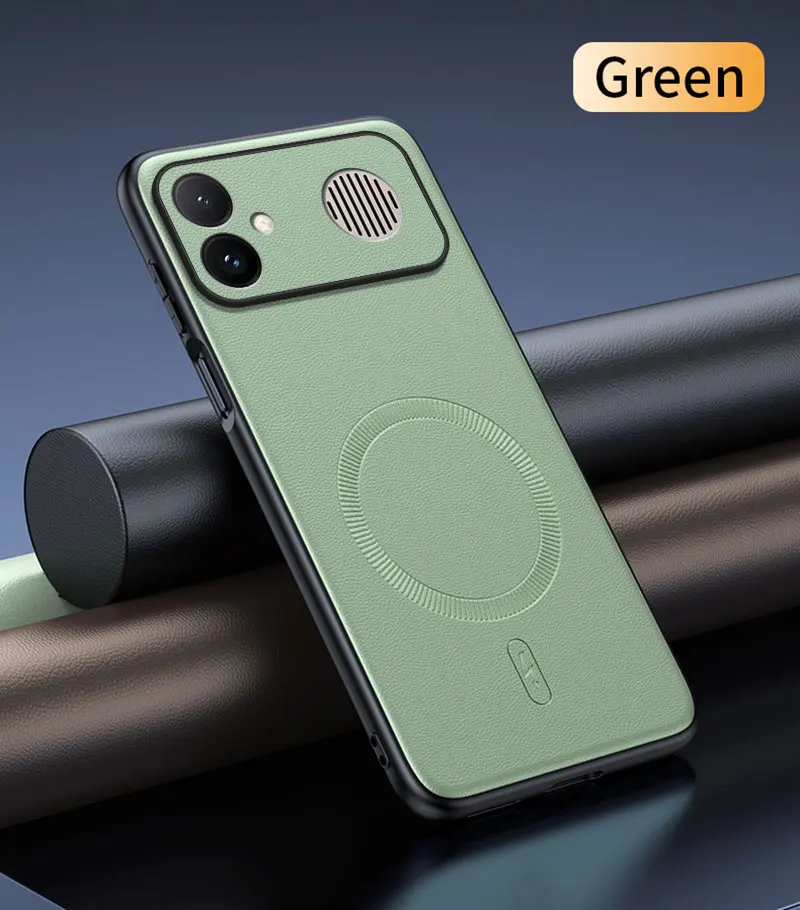 Magnetic Leather Shield Cover | Anti-Fingerprint Non-Slip Case | PC+TPU Construction
