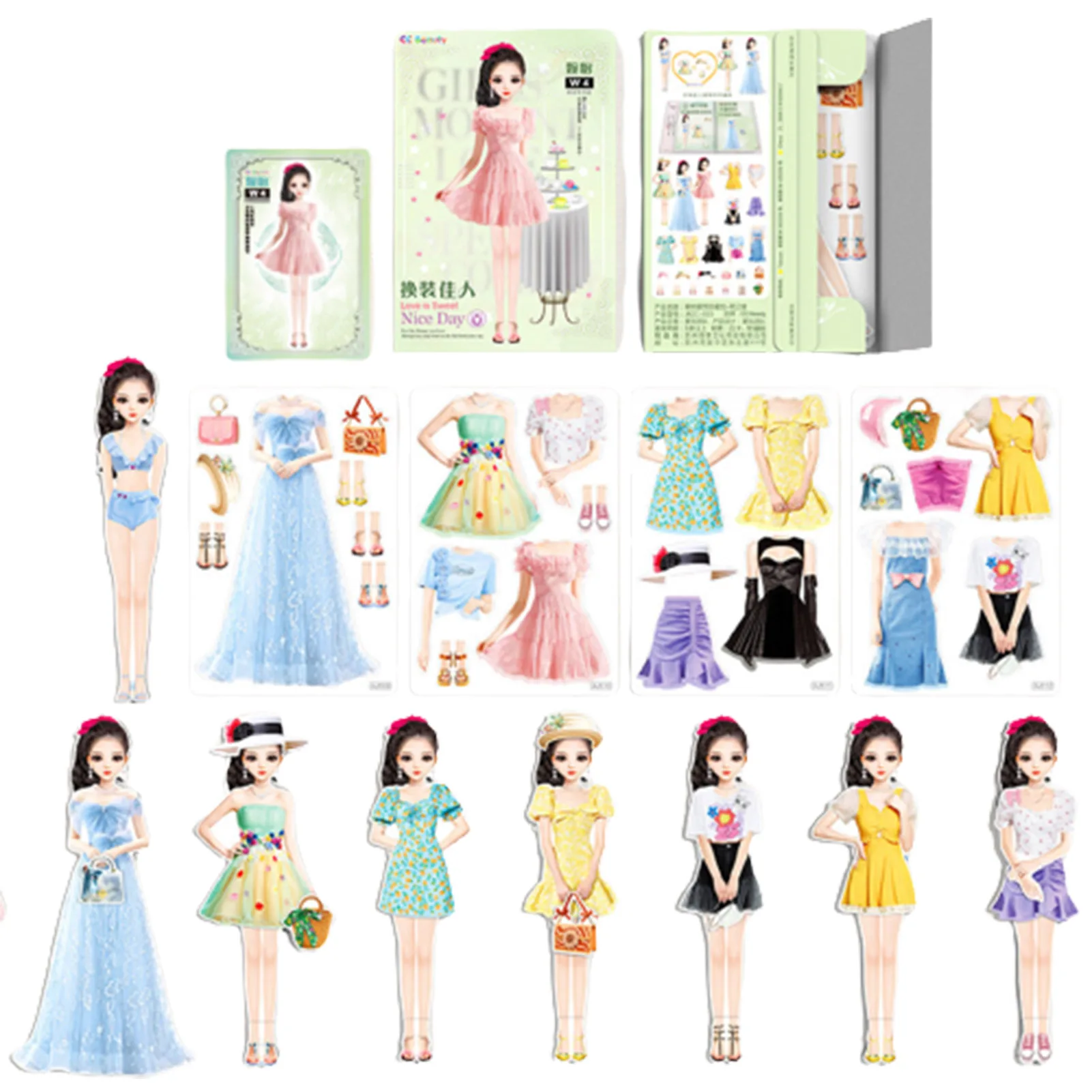 Magnetic Princess DIY Dress-Up Stickers Toy Portable Stickers Toys Set Educational Toy for Kids Girls Birthday New Year Gift decorative stickers,decorative labels stickers,stationery stickers,self adhesive stickers,adhesive stickers,cartoon stickers,cartoon sticker,magic stickers,diy scrapbooking accessories