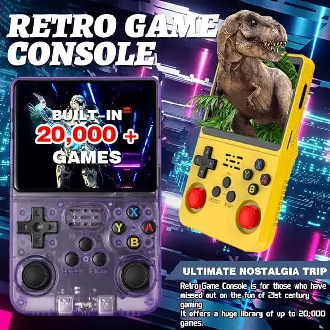 Portable Retro R36S Game Console with ARKOS System, A Classic Emulator Pre Insta